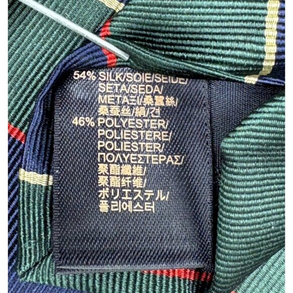 Brooks Brothers REPP Men's Tie Silk Blend Green Red Yellow Blue Striped Designer - Picture 6 of 7